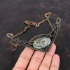 Moss Prehnite Necklace Copper Wire Wrapped Necklace Handmade Adjustable Chain Necklace Copper Jewelry Wire Wrapped Gemstone Jewelry For Gift