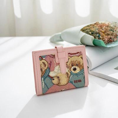 Portamonete Multitasca in Tela Jacquard Orsetto 2024 per Donna