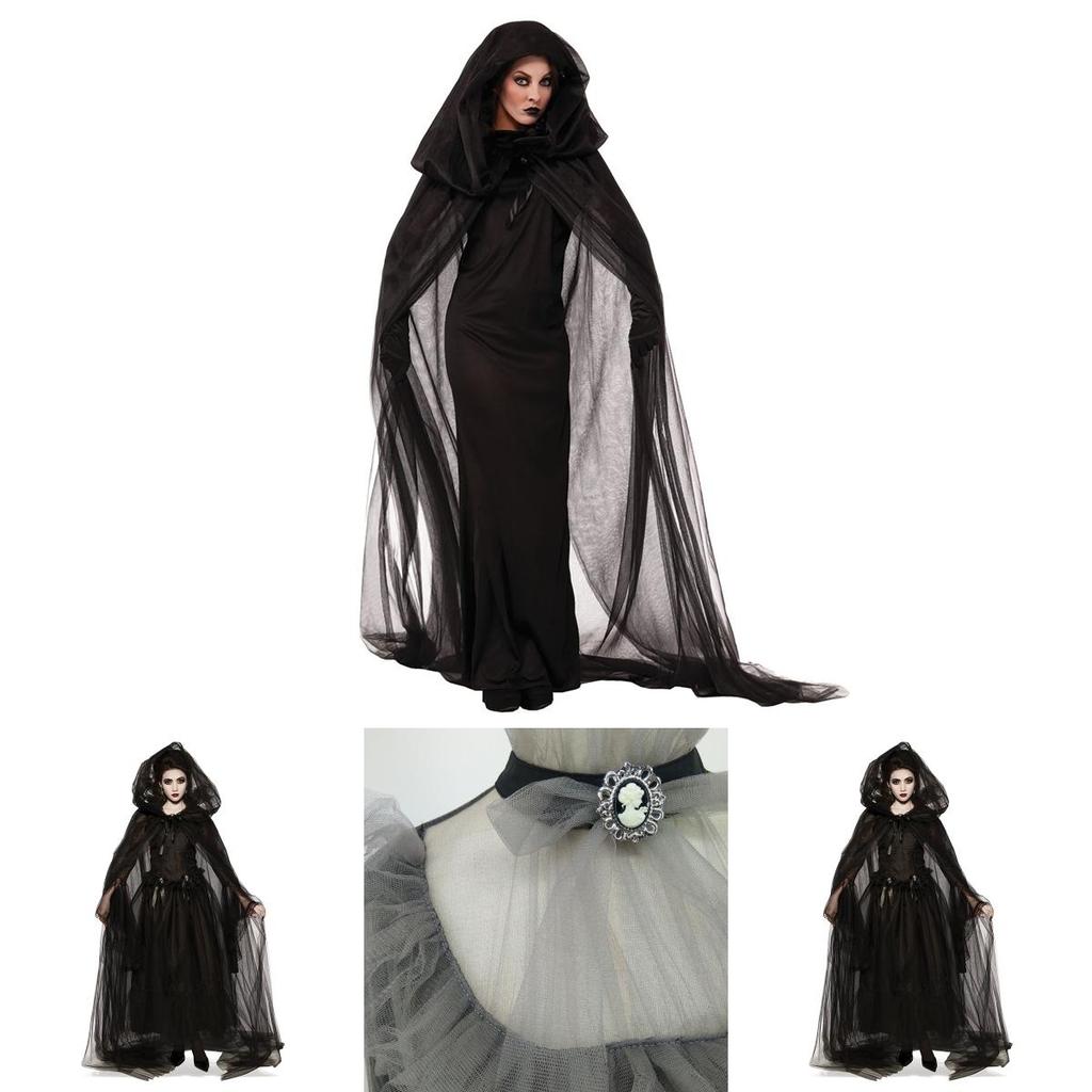 Halloween Kostüm für Damen Zombie Hexe Vampir Geist Braut Outfit Elastischer Stoff S-xxl