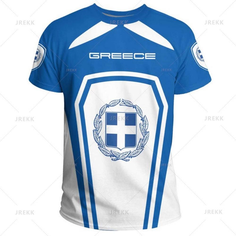 Griechenland-Themen-Poloshirt, Aufdruck des Nationalwappens, Lässiges sportliches Essential
