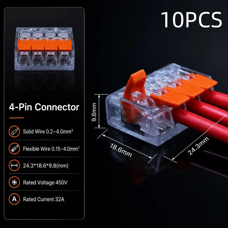 Electrical Quick Connect Lever Terminal 10/75Pcs 2/3/4/5 Port Wire Connector for Household Switch Socket Wiring