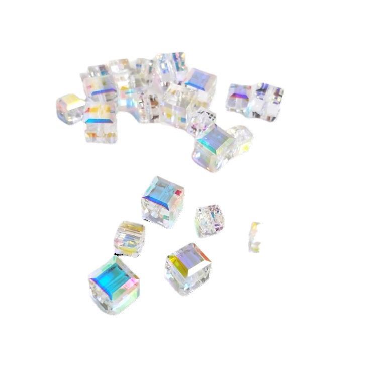 Iridescent Austrian Crystal Sugar Cube Beads for DIY Jewelry and Earrings