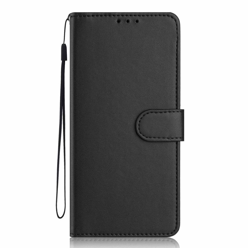 For Honor 400 Lite 5G Wallet Case with Strap/Multiple Card Slots Solid Color Leather Stand Phone Cover