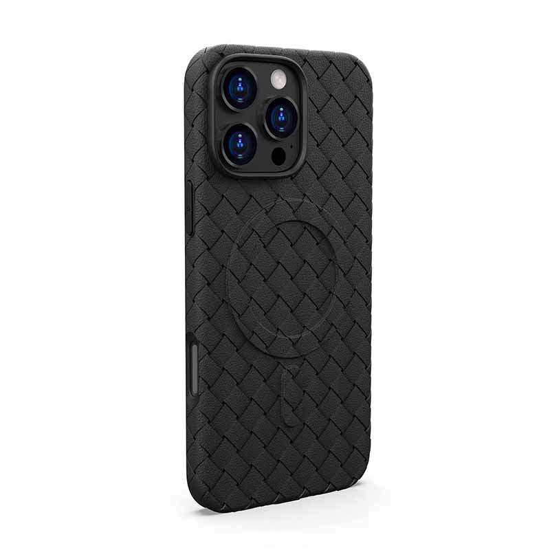 

Для магнитного беспроводного зарядного чехла Magsafe для iPhone 16 15 14 12 13 Pro Max дышащий охлаждающий тканый сетчатый мягкий силиконовый чехол iPhone 16 pro чёрный