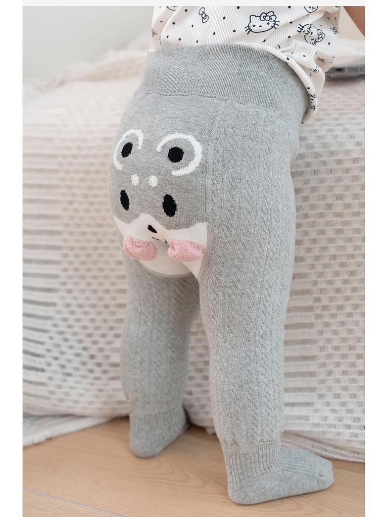 Infant Velvety Big Butt Base Layer Jumpsuit with Socks - Warm Autumn/Winter Style for Boys & Girls