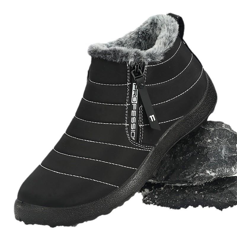 Men's Waterproof Winter Snow Boots with Plush Lining - Warm, Casual, High-Top Hiking Footwear for Outdoor Activities