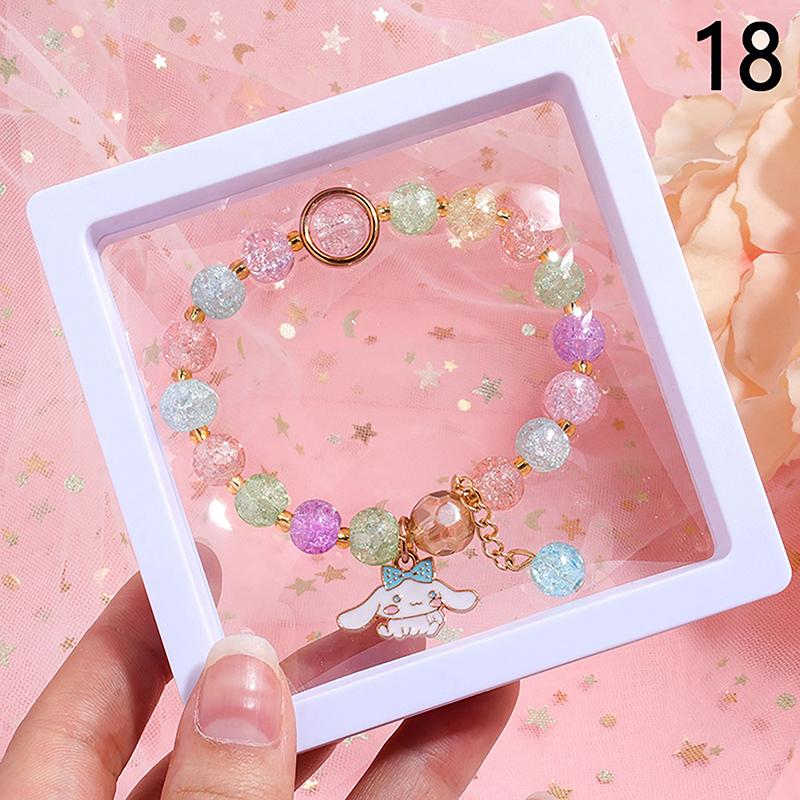 Sanrio Cute Cartoon Beaded Bracelet Kuromi Cinnamoroll Colorful Bead Bracelet Sweet Girlfriend Gifts Toys For Girls