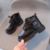 Handsome Lock Zipper Motorcycle Boots for Kids Girl Spring Autumn  Designer Pocket Children Shoes Boys Ankle Boots H01083