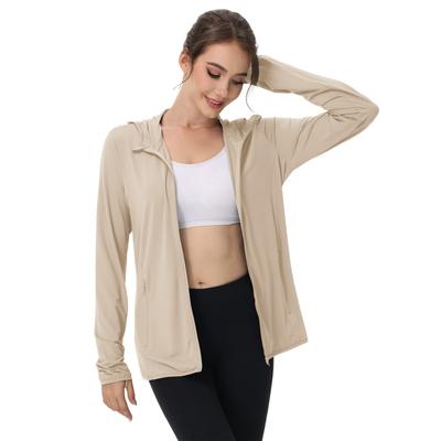 Women's UPF Sun Shirts  Jacket UV Zip Up Hoodie Long Sleeve Summer Ice Silk Outdoor With Pockets