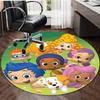 1pc Bubble Guppies Print Round Carpet Chair Round Carpet Suitable for Bedroom Living Room Home Decorative Carpet