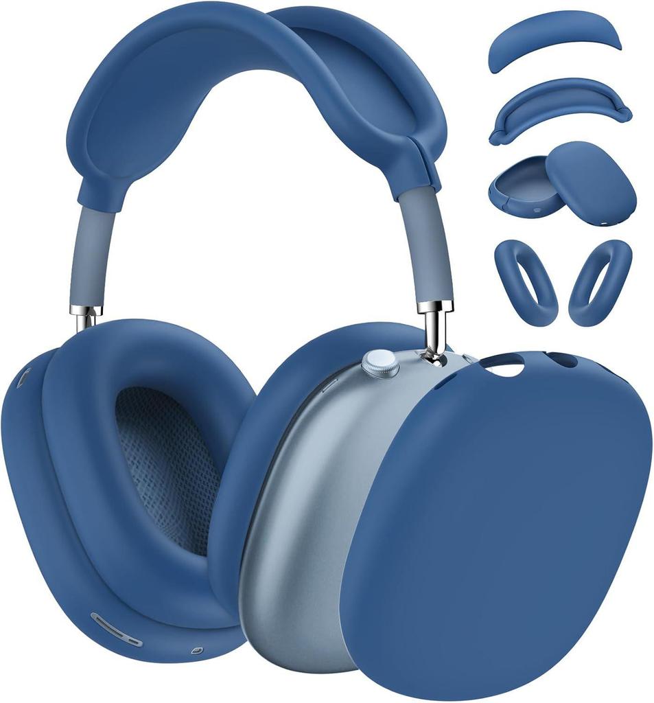 Solid Color Silicone Protective Case for AirPods Max - Over-Ear Soft Shell Cover