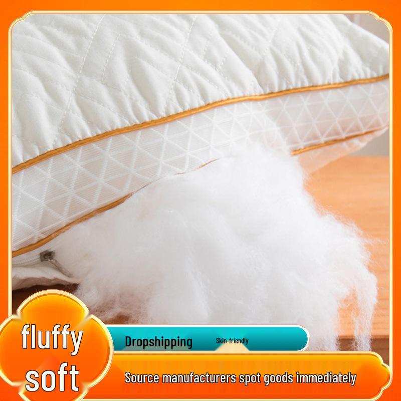 Almofadas de Apoio para Pescoço de Soja Classe A com Fronhas, Não Colapsáveis, 48x74 cm, Conjunto de 2.