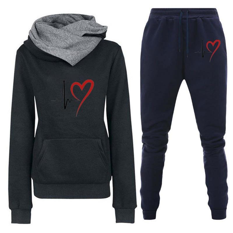 2024 Spring and Autumn Winter New Velvet Hooded Sportswear Set for Women, Hoodies, Pants, Women's Clothing
