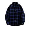 Camisa de manga comprida masculina, camisa xadrez, casaco juvenil