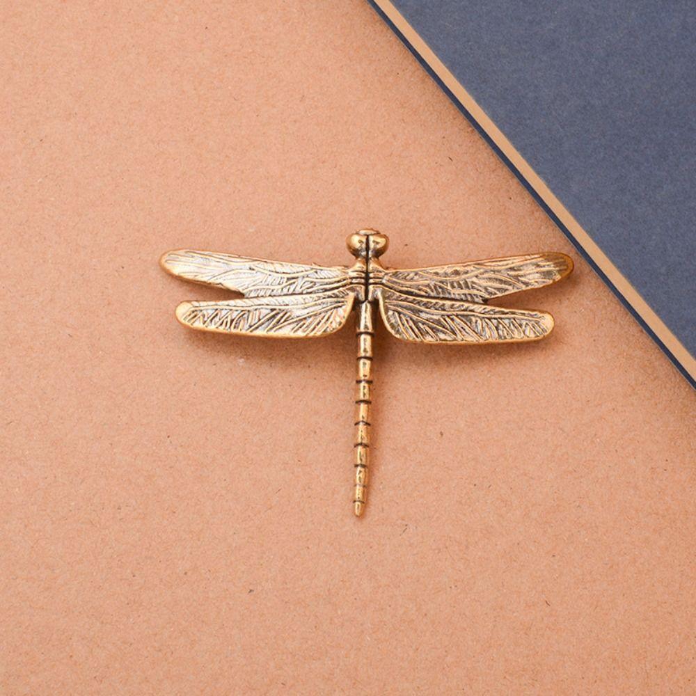 Elegant Miniature Dragonfly Statue Copper Dragonfly Ornament  Home Office Decor