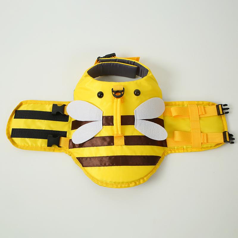 Premium Jacket High Quality Pet Dog Life Jacket Vest Clothes Life Vest Collar Harness Pet Dog Swimming Summer Swimwear Clothes Little Bee Pet Life