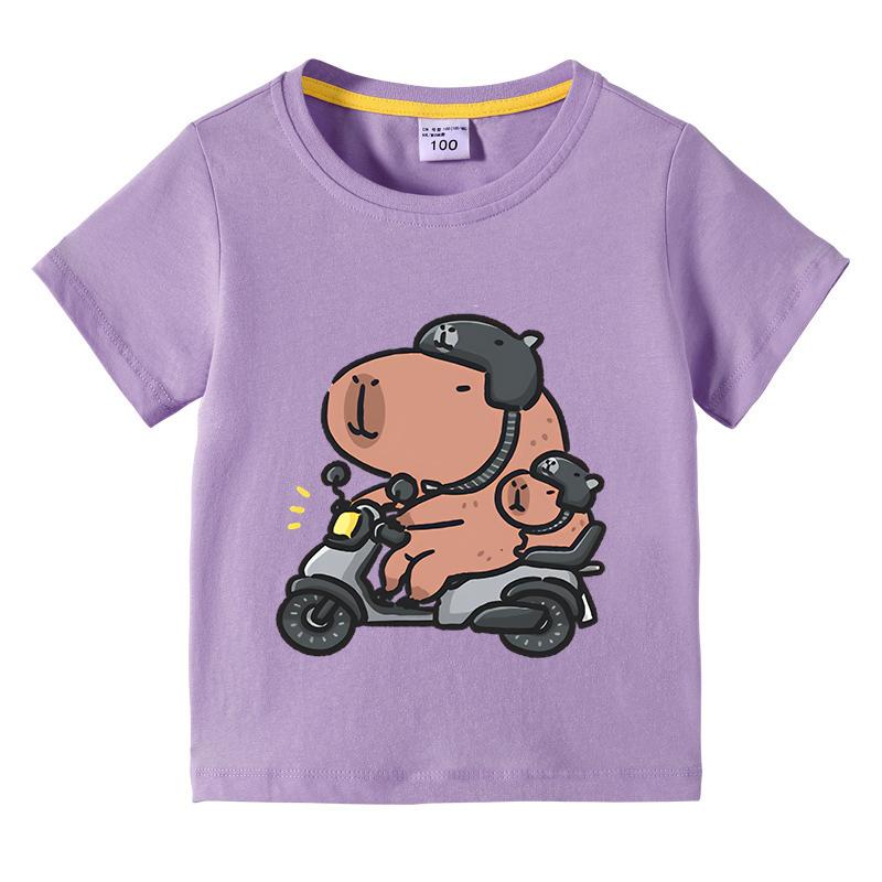 Capybara Kids Tshirt Children animal Tees Cartoons Clothes Kid Girl Boy Cute Capybaras Lovely T Shirt Baby Casual Top Clothes