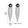 European & American Luxury Long Tassel Earrings: Sparkling Diamond & Crystal Studs for Women