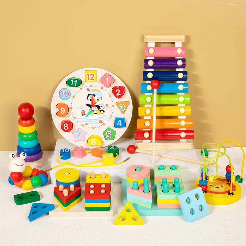 Montessori Holzxylophon Musikset für Kinder - 8-Ton Lernspielzeug für Mädchen & Jungen