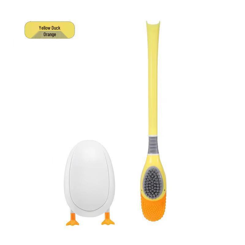 Yellow Duck Silicone Toilet Brush - Punch-Free Dead Angle Cleaner