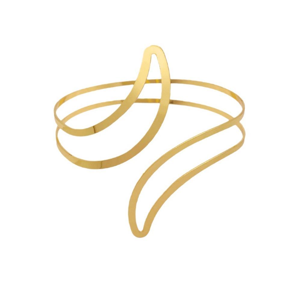 Gold Color Opening Arm Bracelet Metal Arm Bracelet Elegant Armband  Party Occasion