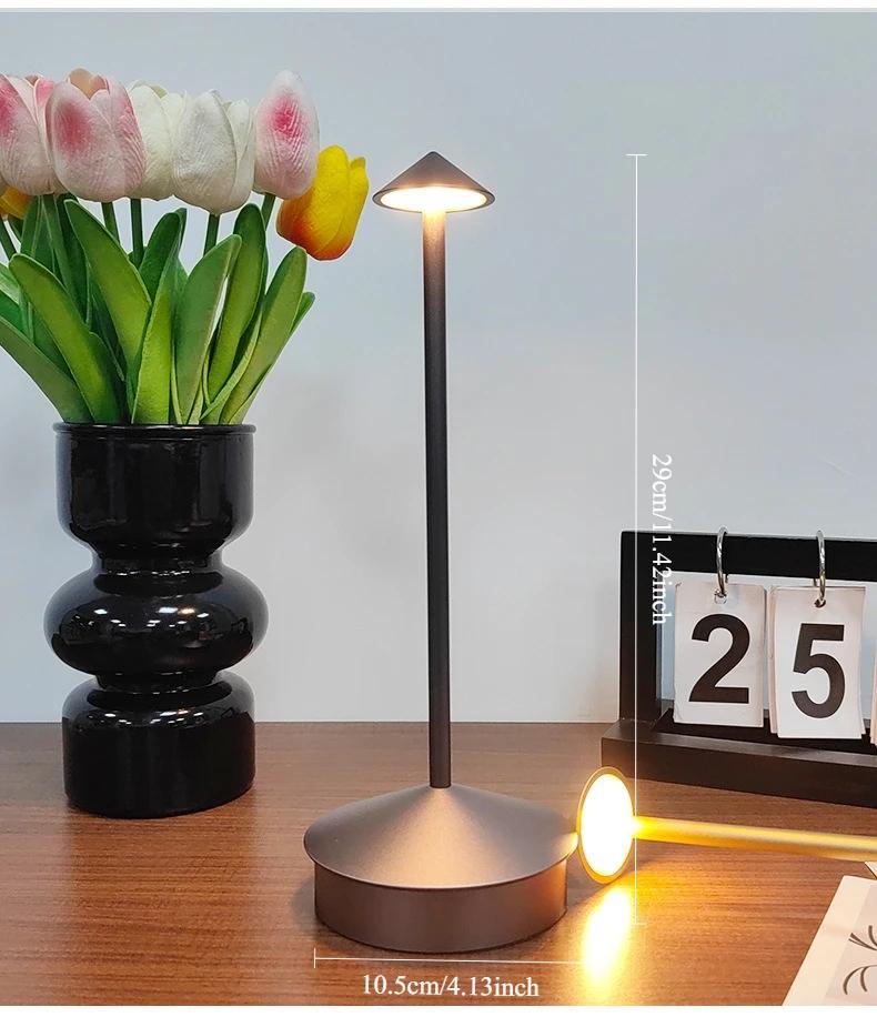LED Desk Lamp USB Rechargeable Table Lamp USB Touch Lamp Waterproof For Cafes Bar Home Dining Table Bedroom Ambiance Night Lamp