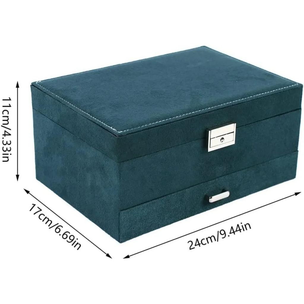 Jewellery Box Organiser, Portable Travel Case, Necklace, Earrings, Bracelet and Ring Jewellery Organiser with Safety Lock