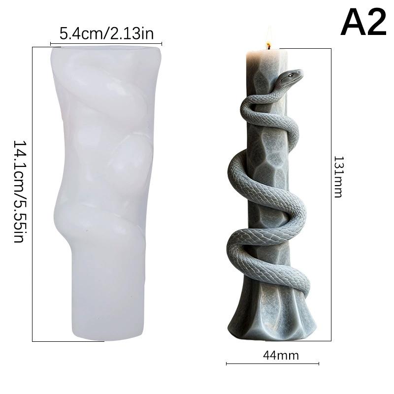 Had ovinutý kolem sloupu Reliéf Válcová svíčka Silikonová forma Válec Pryskyřice Silikonová forma Ovinutý had Sádrové formy