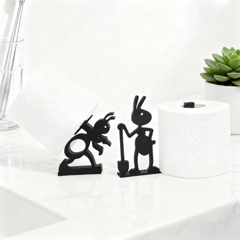 Creative Ants Shaped Toilet Roll Holder Easy Installation Paper Dispenser For Modern Space Household Storage Organizer