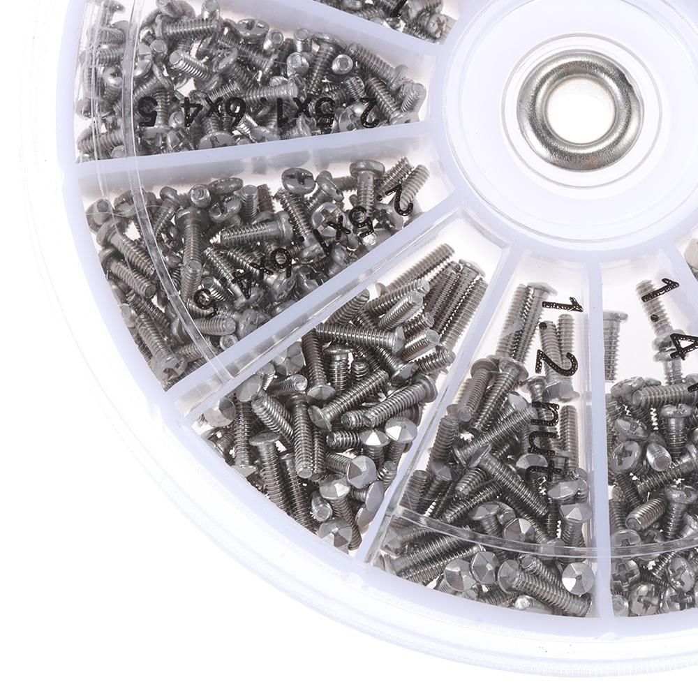600 buc M1 M1.2 M1.4 M1.6 Șuruburi Nuci Kit asortiment Șuruburi miniaturale Ceasuri Ochelari electronice