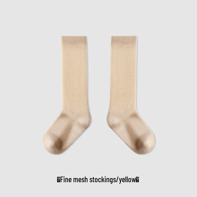 Children's Mid-Tube Cotton Socks Pack - 24 Pairs, Breathable, Solid Colors for Spring & Summer