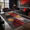 Red Gray Color Matching Art Carpet for Living Room Decoration Home Antiskid Fluffy Rug Easy Clean Short Velvet Coffee Tables Mat