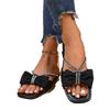 Fashion Plus Size 2025 Summer New Women's Square Toe Low Heel Bow Tie Crystal Slippers Wide Fit Outdoor Dress Casual Elegant Sandals