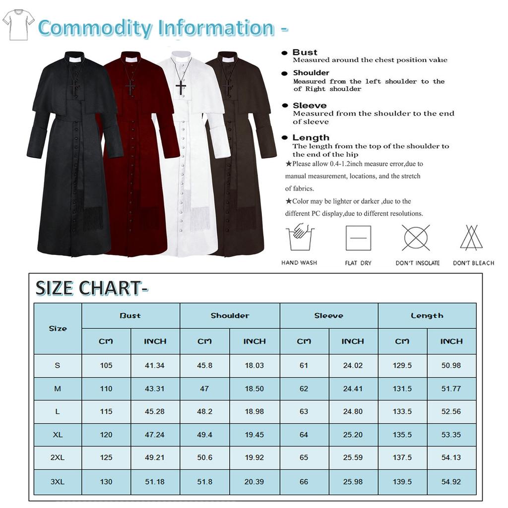 Medieval Priest Cosplay Costumes Long sleeve Monk Robe Witch Christ Cosplay Carnival Halloween Costumes for Women Adult 2025