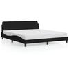 VidaXL Bed Frames with Headboard, Upholstered Bed with Slatted Base, Double Bed with Bedroom Footboard, Black 180 373227