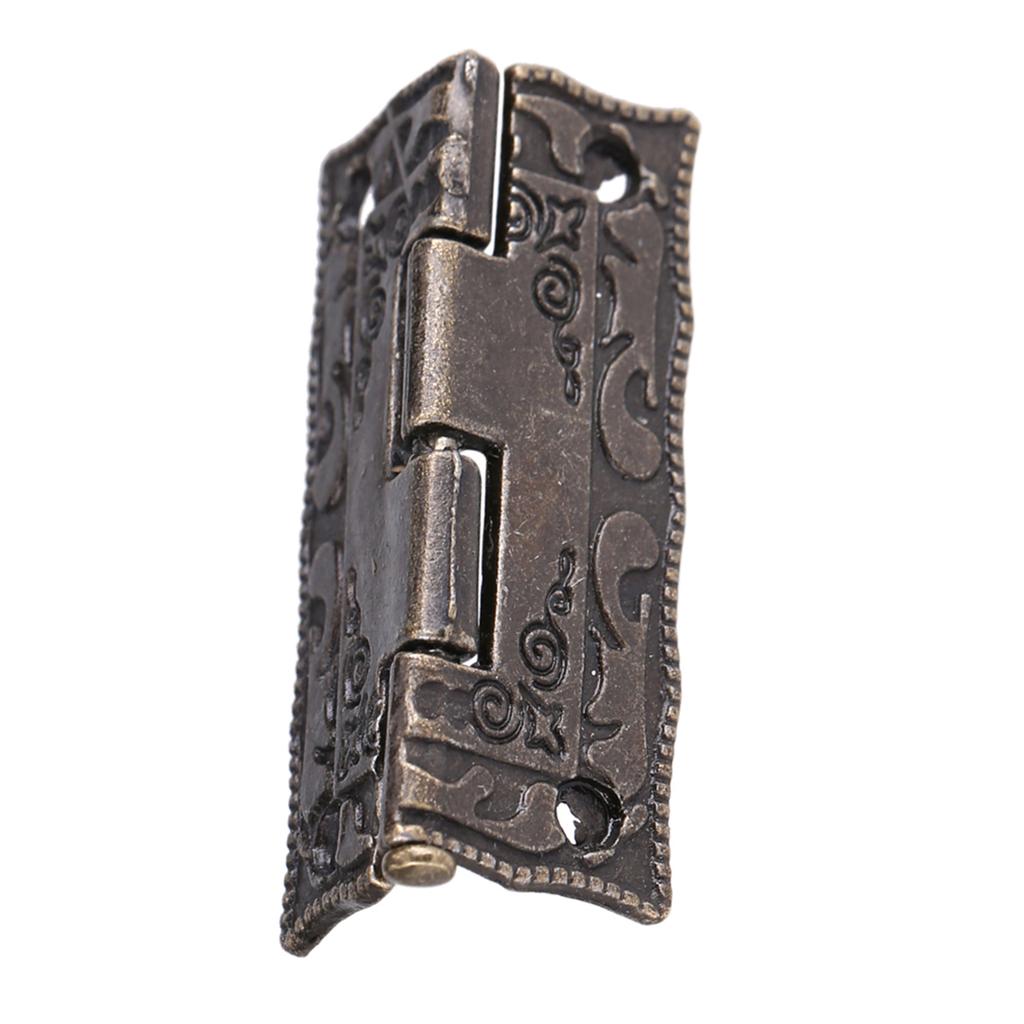 10Pcs 0 Degrees  270 Degrees  Antique Bronze Cabinet Jewelry Box Hinges Door Furniture Wood Case
