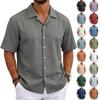 Men's Cuban Collar Casual Shirt for Summer Everyday Wear
