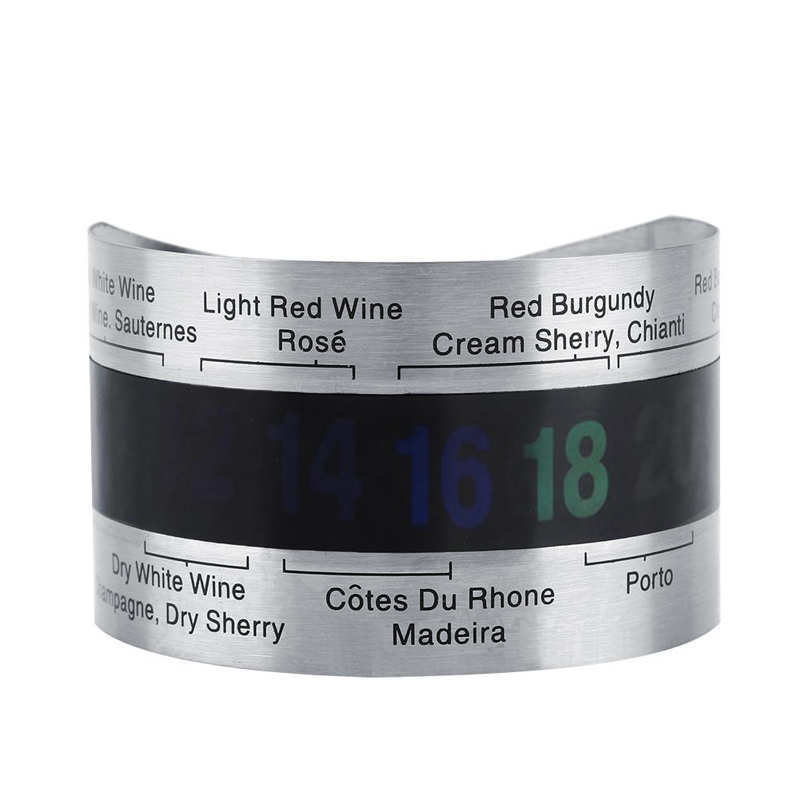 Weinflasche Thermometer Kreativ Edelstahl Flasche Wein Thermometer LCD Display Weine Armband Temperatursensor