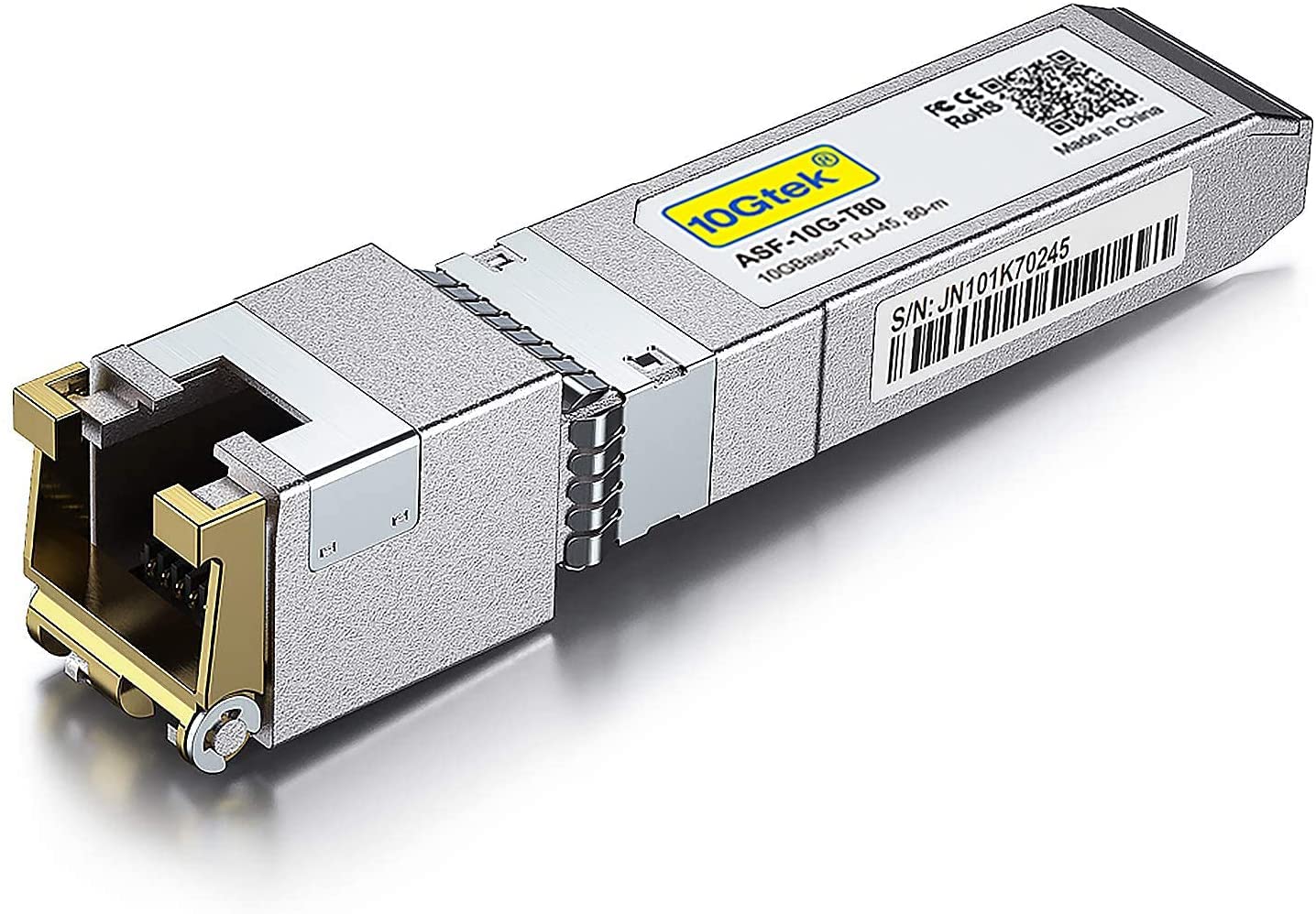 

10Gtek 10G Оптичний Сумісний з Cisco Ubiquiti 10GBase-T SFP+ Модуль, 10G-T, Мідний, RJ-45 SFP+ CAT.6a, 80м, Трансивер, SFP-10G-T-S, Meraki,