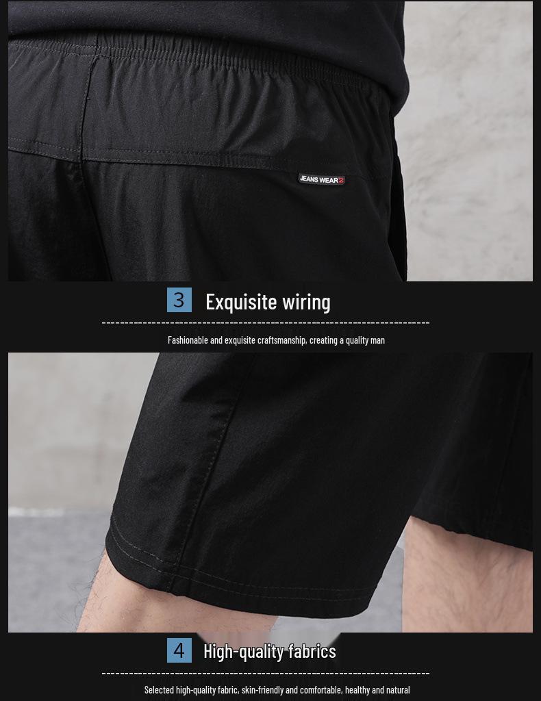 Men's Quick-Dry Ice Silk Seven-Point Shorts - Summer Lightweight Casual Sport, Plus Size, Trendy Straight-Leg