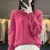 Pullover Sweater Female Women Fried Dough Twists Sweater Women Autumn and Winter Knit Top Pullover Solid  Sweater Female