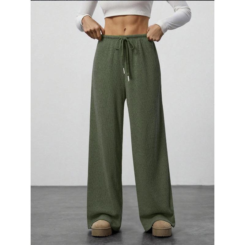 JKASHDK Women's Fashion Casual Solid Color Print High Waist Trousers Pants & Capris