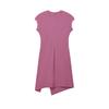FILA Original Simple Classic Retro Casual Versatile Comfortable Split Solid Color Knitted Short Sleeve Dress Women dresses Brick-Red F51W629312FWI