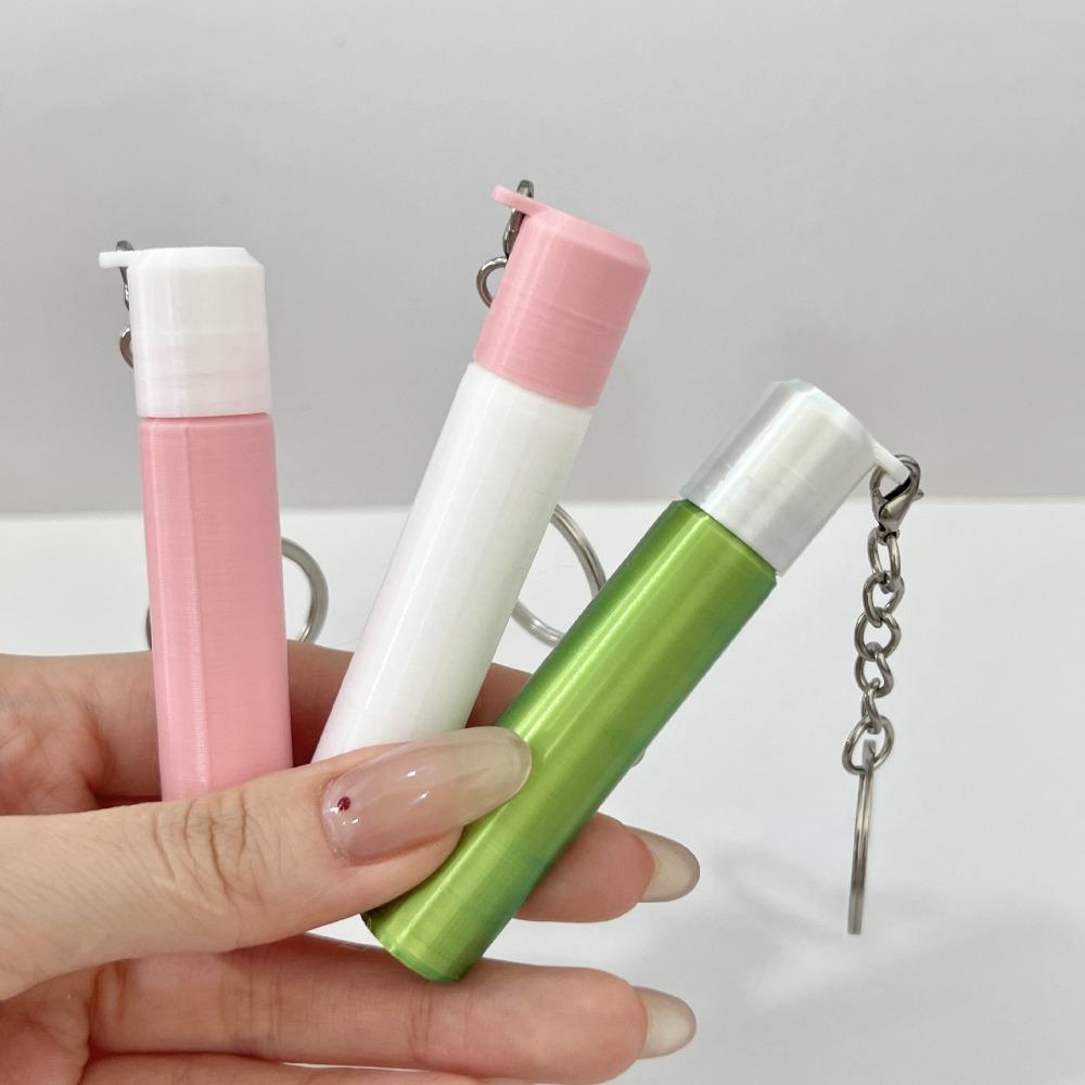 2pcs/Set 3inch Cotton Swab Storage Keychain PLA with Hanging Chain Storage Box Pendant Multi-color Portable Bag Accessories