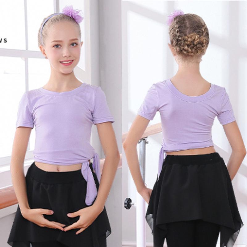 Children's Cotton Dance Tops - Spring & Autumn: Long/Short Sleeve Latin, Summer Chinese, Yoga Wear for Girls