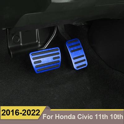 Aluminum Alloy Car Foot Pedal Cover For Honda Civic 11 2016- 2022 Fuel Accelerator Gas Brake Pedal Pad Accessories