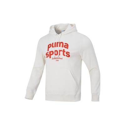 Puma Felpa con cappuccio e stampa a lettere casual a maniche lunghe da uomo felpa Bianca 625313-65