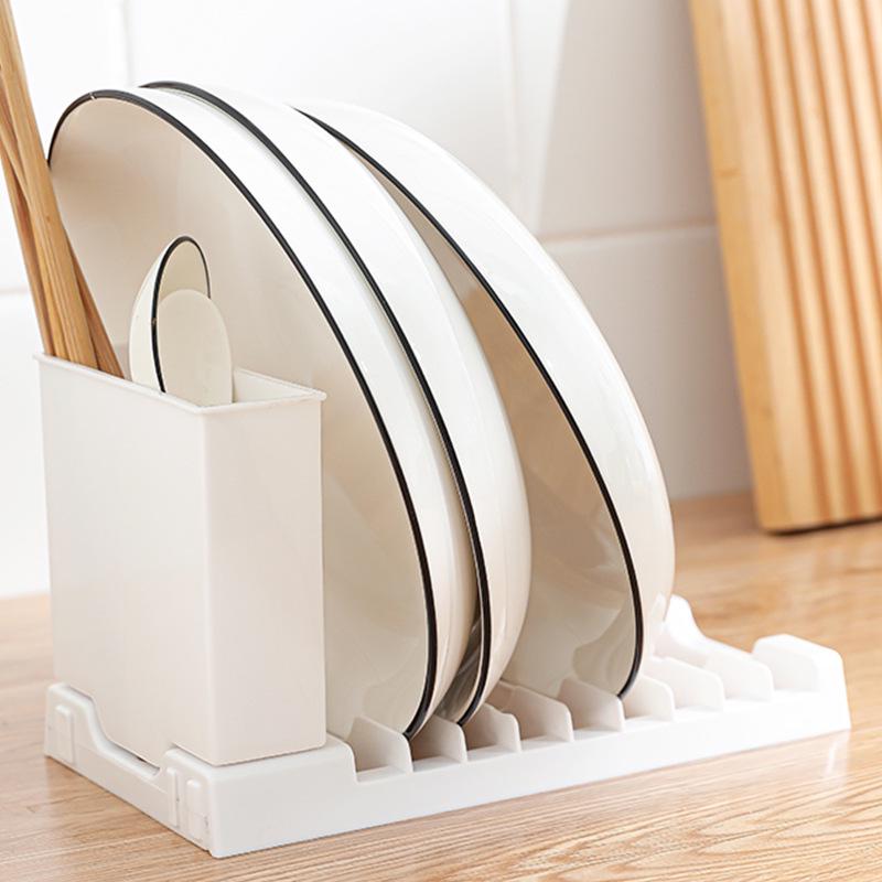 Foldable Kitchen Bowl & Chopstick Rack: Multifunctional Stovetop Pot Lid Organizer & Hanging Drainer.