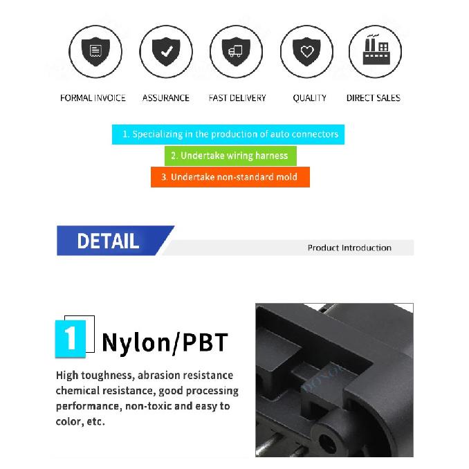 DT15-6PB Dechi type automotive waterproof connector, automotive circuit board PCB straight pin socket connector DT06-6S