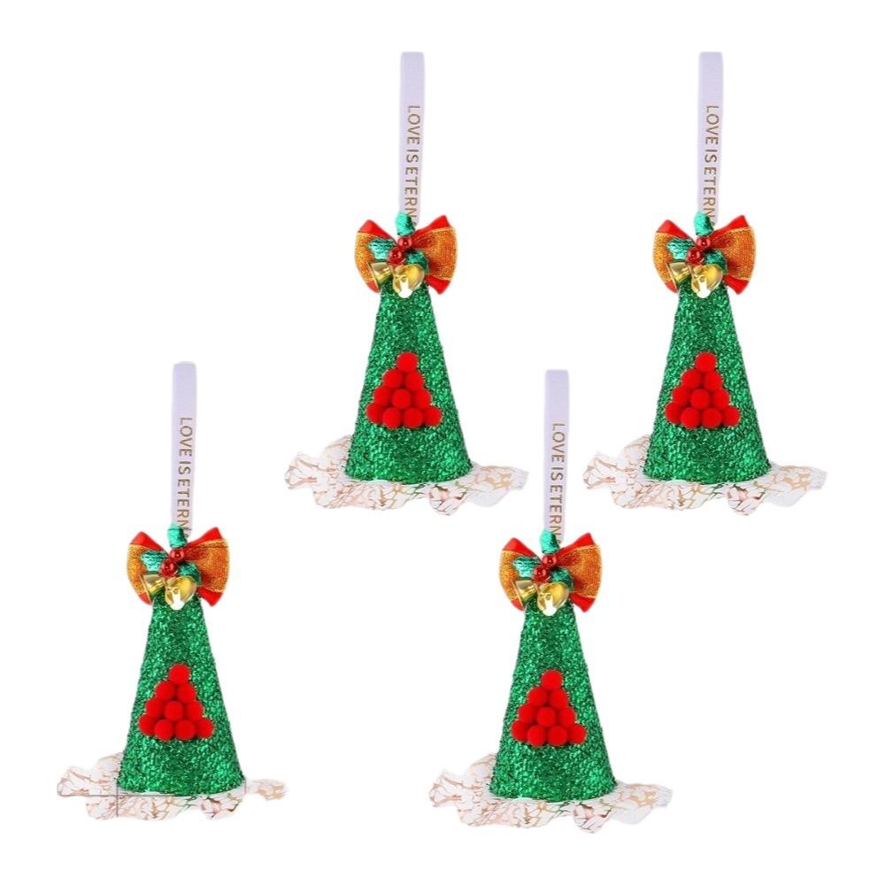 Handmade Cone‑Shaped Christmas Pendant Sequin Christmas Hat Ornament Home Party Supplies